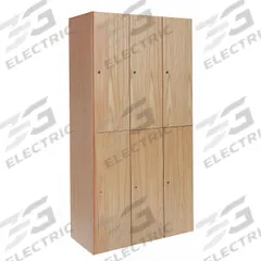 HALLOWELL Wardrobe Locker: 45 in x 18 in x 72 in, Solid, 2 Tiers, 3 Units Wide, Keyed, Light Wood (MPN UW3582-2A-W-RO). Key specifications — attr63993: HALLOWELL; attr64355: Light Wood; attr65028: Solid; attr145898: Plywood; attr64351: Assembled; attr78058: Yes.