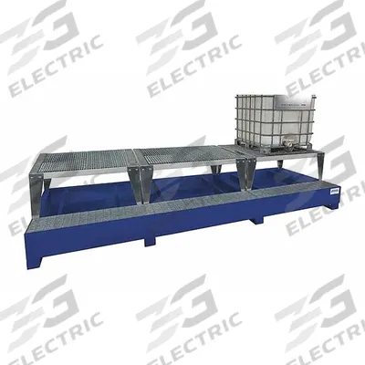 DENIOS Dispensing Station: 15 ft L x 6 1/16 ft x x 36 in, 385 gal Spill Capacity - IBC Tote Dispensing Systems