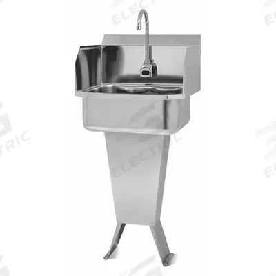 SANI-LAV Hands-Free Sink: 41 1/2 in Overall Ht, 17 in Bowl Lg, 7 in Bowl Dp - One-Station Freestanding Hand Sinks with Faucets