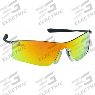 MCR SAFETY Safety Glasses: Red Lens, Frameless, Mirrored/Scratch-Resistant - Padded Comfort-Fit Safety Glasses
