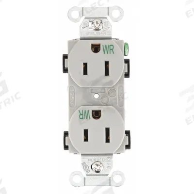 BRYANT Receptacle: Duplex, 5-15, Gray, 125V AC, 15 A, 2 Pole / 3 Wire (MPN CBRS15GRYWR) - General Purpose Receptacles