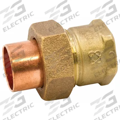 NIBCO Sweat Fitting Union: 3/4 in CTS x 3/4 in Pipe, Cup x FNPT, Bronze (MPN 7333-3/4) - Cast Copper & Bronze Tube Fittings