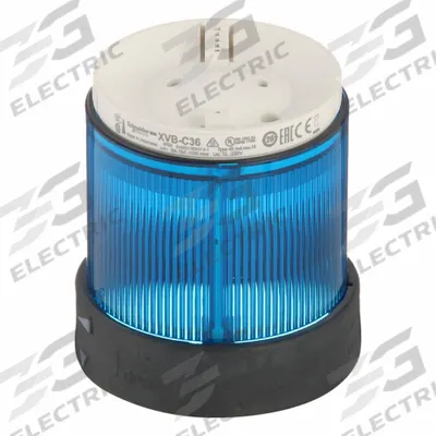 SCHNEIDER ELECTRIC Tower Light Module: Steady, 250V, Blue, 70 mm Overall Dia, 63 mm Overall Ht - Steady Light Modules
