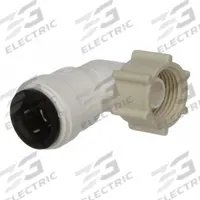 WATTS Push-Fit Elbow Fitting: 3/8 in OD x 3/4 in OD Size, Push-to-Connect x Closet, Polysulfone (MPN 3520-0813). Key specifications — Brand: WATTS.