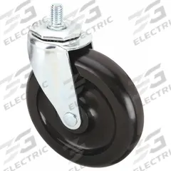 APPROVED VENDOR Stem Caster: Swivel, 5 in Wheel Dia., 1 1/4 in Wheel Wd, Polyolefin, 3/4 in Stem Lg (MPN 32J883). Key specifications — Brand: APPROVED VENDOR; Thread Size: 1/2"-13; Roll Up: Swivel.