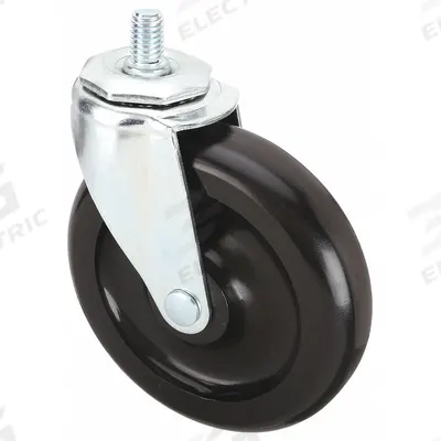 APPROVED VENDOR Stem Caster: Swivel, 5 in Wheel Dia., 1 1/4 in Wheel Wd, Polyolefin - Standard Threaded Stem Casters