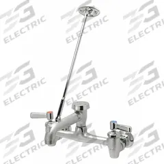 ZURN Straight Service Sink Faucet: Wall, Centerset, Brass, Rough Chrome, 2.2 gpm Flow Rate, Straight (MPN Z843M1-RC). Key specifications — Color/Finish: Rough Chrome; Series: AquaSpec®.