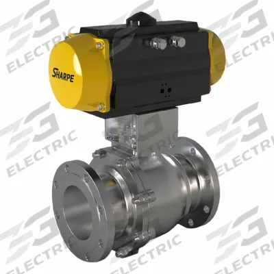 SHARPE Pneumatically Actuated Two-Way Ball Valve: 2 1/2 in, CF8M Stainless Steel - Stainless Steel Pneumatically-Actuated Ball Valves