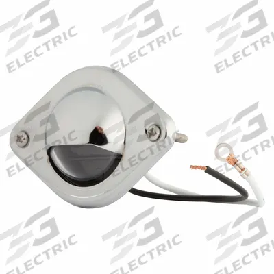 GROTE Step Light: Courtesy Light, LED, Clear, Round, 12V DC, Blunt Cut/Ring Terminal - Stepwell Courtesy Lights