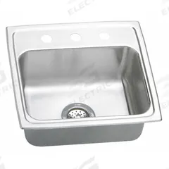 ELKAY Bowl Drop-In Sink: 19 1/2 in Overall Lg, 19 in Overall Wd, 5 3/8 in Bowl Dp, 16 in Bowl Lg (MPN LRAD1919553). Key specifications — Brand: ELKAY; Color Family: Silver/Gray.
