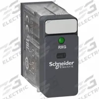 SCHNEIDER Plug-In Relay: Socket Mounted, 5 A Current Rating, 120V AC, DPDT, 8 Pins/Terminals (MPN RXG23F7). Key specifications — Brand: SCHNEIDER; Base Type: Square; Mounting Style: Plug-In; Pin Shape: Flat; Electrical Connection: Quick-Connect; Manufacturer Part Number: RXG23F7; Series: Harmony™ RXG Series.
