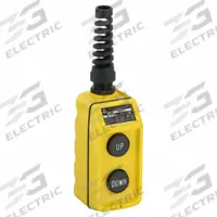 SQUARE D Pendant Control Station: (2) Push Buttons, 2NO, Up/Down, NEMA 4, (2) Push Buttons (MPN 9001BW92Y). Key specifications — AC Contact Rating: 1.5 A @ 240 V; Action: Maintained/Momentary; DC Contact Rating: 0.55 A @ 240 V; Enclosure Material: Thermoplastic; Hub Style: Dead-End; Legend: Up/Down; Operator Configuration: (2) Push Buttons; Brand: SQUARE D.