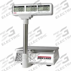 RICE LAKE WEIGHING SYSTEMS Food Scale: 9 1/2 in Weighing Surface Dp, 11 3/4 in Weighing Surface Wd (MPN 168101). Key specifications — Readability: 0.02 lb/0.01 kg/0.5oz; Brand: RICE LAKE WEIGHING SYSTEMS; IP Rating: Not IP Rated.