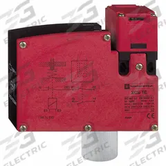 TELEMECANIQUE SENSORS Safety Interlock Switch: XCSTE Series, 2NC, Pivoting/Straight (MPN XCSTE7313). Key specifications — Brand: TELEMECANIQUE SENSORS; Manufacturer Part Number: XCSTE7313; Actuating Key Type: Pivoting; Series: XCSTE; Terminal Connection Type: 1/2 in NPT Conduit.
