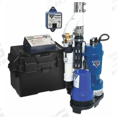 PRO SERIES PUMPS Sump/Battery Back-Up System: 1/3 hp, 115V AC, 29 ft Max. Head (Primary Pump) - Wi-Fi Enabled Combination Sump Pump Systems