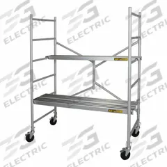 METALTECH Scaffold: Aluminum, 11.8 in to 6 ft, 56.5 in x 29 in, 700 lb Load Capacity (MPN I-CAIRC). Key specifications — Brand: METALTECH; Height Adjustability: Fixed Height; Included Components: (3) Platforms.