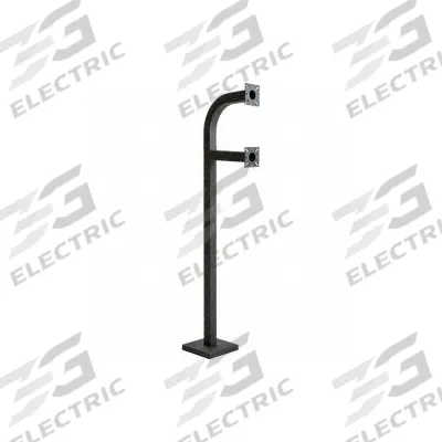 PEDESTAL PRO Dual Head SUV Pedestal: 58 in Overall Ht, Black, Pedestal, 12 in x 8 in - Pedestals for Gate Operators