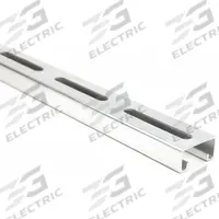 Strut Channel - Slotted: Aluminum, Plain, 14 ga Gauge, Slotted Holes, 4 in Slot Spacing (MPN FS-500SL AL 120.00). Key specifications — Material: Aluminum; Color: Silver; Finish: Plain; Hole Size: 13/32 in x 3 in; Hole Spacing: 4 in Center to Center; Slot Type: Long Slotted; Brand: APPROVED VENDOR.