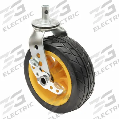 ROCK N ROLLER Caster: 500 lb Load Capacity, Aluminum/Rubber/Steel, Yellow - Hand Truck Wheels, Bearings, Brakes & Axles