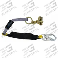 FALLTECH Shock-Absorbing Lanyard: 310 lb Capacity, Steel, Black/Blue, OSHA 1910.66/OSHA 1926.502 (MPN 8358LT). Key specifications — Brand: FALLTECH; Hardware Material: Steel; Color: Black.