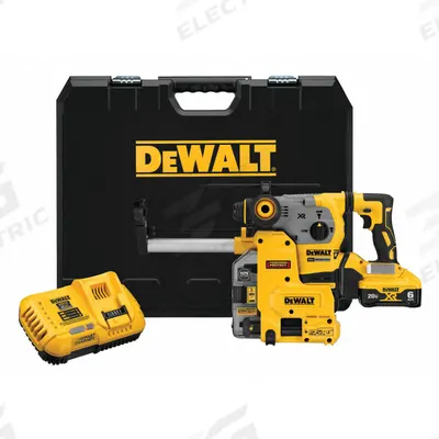 DEWALT Cordless Rotary Hammer: L-Shape, 20V DC, SDS-Plus, 1/2 in max, 6.0 Ah, 2.6 ft-lb - DEWALT Cordless Rotary Hammers
