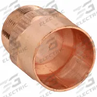 NIBCO Sweat Fitting Adapter: 1 1/4 in CTS x 1 1/2 in Pipe, Cup x MNPT, Wrot Copper (MPN 604R 11/4x11/2)