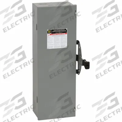 SQUARE D Safety Switch: Non-Fusible, 60 A, Single Phase, 240V AC, Galvanized Steel - Non-Fusible Safety Switches
