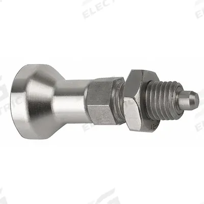 KIPP Indexing Plunger: Nonlocking, SS, M20x1.5 Thread - Nonlocking Pull-Knob Indexing Plungers with Jam Nut