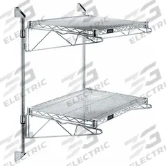 APPROVED VENDOR Wire Wall Shelf: 60 in x 18 in, 2 Shelves, 150 lb Load Capacity per Shelf, Direct (MPN GACB18-34-1860S). Key specifications — Mounting Mechanism: Direct; Material: Aluminum; Finish: Unfinished; Color: Silver; Brand: APPROVED VENDOR.