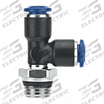 AIGNEP USA Push-Fit Tee Fitting: 6 mm OD x 6 mm OD x 1/8 in Pipe Size, Nylon - Nylon & Nickel-Plated Brass Tube Fittings