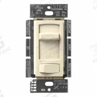 Speed Control: Rocker/Single Slide, SPDT, 1 Switches or Dials, 120V AC, Almond Plate, 1.5 A, Almond (MPN CTFSQ-F-AL). Key specifications — Switch Design: Single Slide; Brand: LUTRON; Reversible: Not Reversible; Input Voltage: 120V AC; Compatible with Series: Universal Ceiling Paddle Fans.
