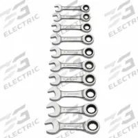 GEARWRENCH Combination Ratcheting Wrench Set: Alloy Steel, Full Polish Chrome, Std (MPN 9520D). Key specifications — attr309581: Full Polish Chrome; attr309580: Alloy Steel; attr309571: No; attr309583: No; attr309587: Yes; attr324931: GEARWRENCH.