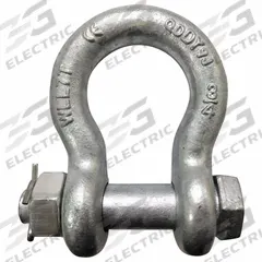 APPROVED VENDOR Anchor Shackle: Anchor Shackle, 14,000 lb Working Load Limit, Alloy Steel, Silver (MPN 55AY34). Key specifications — Body Color: Silver; Brand: APPROVED VENDOR.