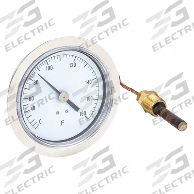 APPROVED VENDOR Analog Panel Mount Thermometer: 0°F to 160°F, ±1°F Scale Division - General Purpose Panel Mount Dial Thermometers