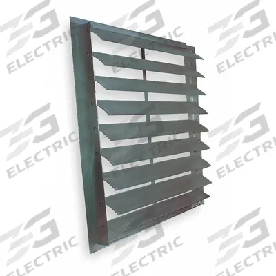 Dayton 57"H-W 6 1/4"L Extrd Alu Backdraft Dampr: For 54 in Fan, Double Panel, 57 in H - Wall-Mount Backdraft Dampers