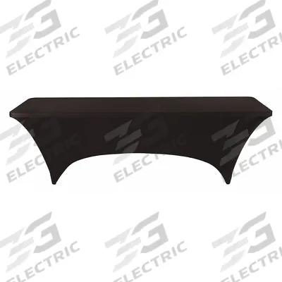 APPROVED VENDOR Table Cover: Rectangle, Black, 30 in Overall Lg, 96 in Overall Wd - Stretch Table Covers