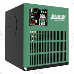 SPEEDAIRE Refrigerated Air Dryer: ISO Class 6, 32 cfm, 115V AC, 1/2 in NPT, 50°F Dew Point, 0.27 kW (MPN 906Y72). Key specifications — attr109787: 115V AC; attr109807: HPRB; attr109762: SPEEDAIRE.