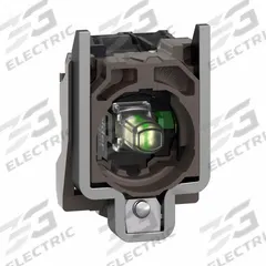 SCHNEIDER ELECTRIC Lamp Module and Contact Block: 22 mm Panel Mounting Size, 1NO, White, LED (MPN ZB4BW0G11). Key specifications — Brand: SCHNEIDER; Compatible with Series: XB4; Includes Bulb: Bulb Included; Lamp Module Voltage: 110 to 120V AC.
