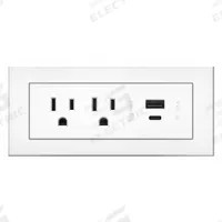 LEGRAND Furniture Power Outlet: 2 Outlets, 10 ft Cord Lg, White, 5-15R, 5.63 in Wd, Type A/Type C (MPN RDZCWH10). Key specifications — Shape: Rectangular; Brand: LEGRAND; USB Connectors Included: Type C; Mounting Style: Recessed.