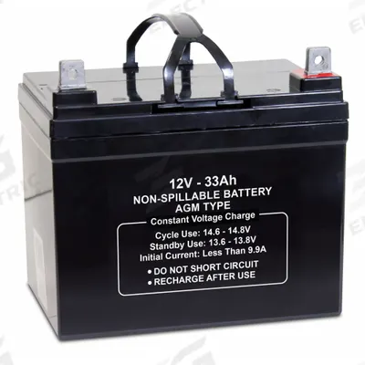 APPROVED VENDOR Sealed Lead Acid Battery: 12V DC, 33 Ah Capacity, 6.1 in Ht, 7.72 in Wd - AGM Sealed Lead Acid Batteries