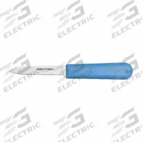 DEXTER RUSSELL Paring Knife: Straight, 7 1/4 in Overall Lg, Steel Blade, Polypropylene Handle, Blue (MPN 15303C). Key specifications — Sub-brand: Sani-Safe; Brand: DEXTER RUSSELL; Blade Material: Steel; Blade Type: Straight; Handle Color: Blue; Handle Material: Polypropylene; Knife Type: Paring Knife; NSF Certified: Yes.