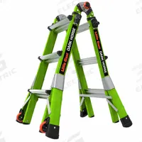 LITTLE GIANT Combination Ladder: 3 Configurations, Fiberglass, 300 lb Load Capacity, 32 lb Wt (MPN 16113-001). Key specifications — Brand: LITTLE GIANT; Included Features: Wheels.