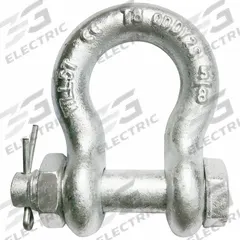 APPROVED VENDOR Anchor Shackle: Anchor Shackle, 10,000 lb Working Load Limit, Alloy Steel, Silver (MPN 55AY33). Key specifications — Body Color: Silver; Brand: APPROVED VENDOR.