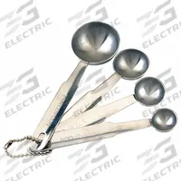 CRESTWARE Measuring Spoon Set: Dry/Liquid, 0.25 tsp_0.5 tsp_1 tsp_1 tbsp Capacity, Stainless Steel (MPN MEASPHD). Key specifications — Dry/Liquid: Liquid; Material: Stainless Steel; Color: Gray; Brand: CRESTWARE; NSF Certified: Yes; Graduation Subdivisions: 1/4 tsp.