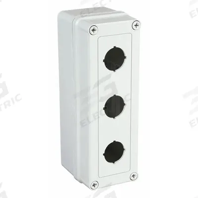 HOFFMAN Push Button Enclosure: 30mm, 3 Holes, Carbon Steel - Enclosures for 30mm Operators