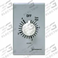 INTERMATIC Spring-Wound Timer: 4 hr Max, SPST, 277V AC, Wall Plate Included, Silver (MPN FF4H). Key specifications — Brand: INTERMATIC; Includes Hold: No Hold Included.
