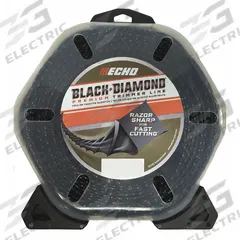 ECHO String Trimmer Line: Nylon, 0.095 in Dia, 1,394 ft Overall Lg, Twisted, Black (MPN 330095075). Key specifications — Brand: ECHO; Compatible Manufacturer Number: DSRM-2100; Compatible Product Type: String Trimmers; Material: Nylon.