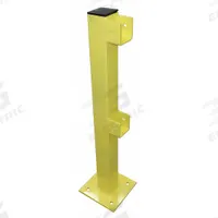 APPROVED VENDOR End Post: 4 in Post Wd, End, 4 in Post Dp, 2 Rail Levels, Rubber Caps, Powder Coated (MPN 22DN08). Key specifications — Includes Mounting Hardware: Mount Hardware Not Included; Color: Yellow; Material: Steel; Finish: Powder Coated; Product Type: Guardrail Post; Number of Rail Levels: 2.