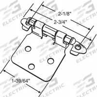 APPROVED VENDOR Butt Hinge: Steel, Full Surface, 1/2 in Leaf Wd, 1 PR (MPN 45-236SNK). Key specifications — Removable Pin: No; Bearing Type: Plain; Material: Steel.