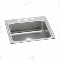 JUST MANUFACTURING Bowl Drop-In Sink: 25 in Overall Lg, 22 in Overall Wd, 8 1/8 in Bowl Dp, 1 Bowls (MPN SLF2225AR4-J). Key specifications — Brand: JUST MANUFACTURING; Color Family: Silver/Gray.